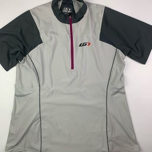 LOUIS GARNEAU Womens 1/4 Zip Cycling Jersey Sz XL